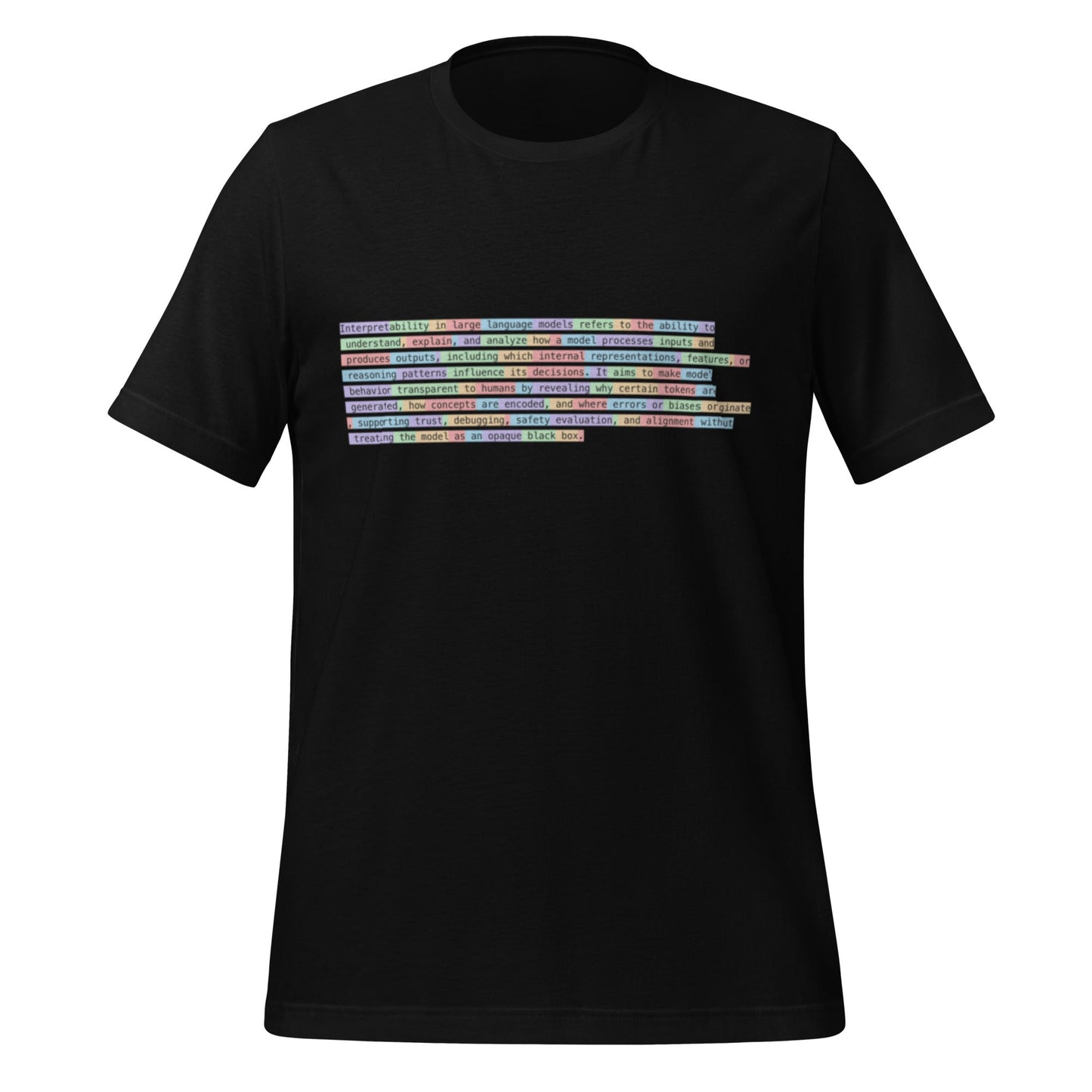 Image of the Tokenized Definition of Interpretability T-Shirt (unisex) Black / M.