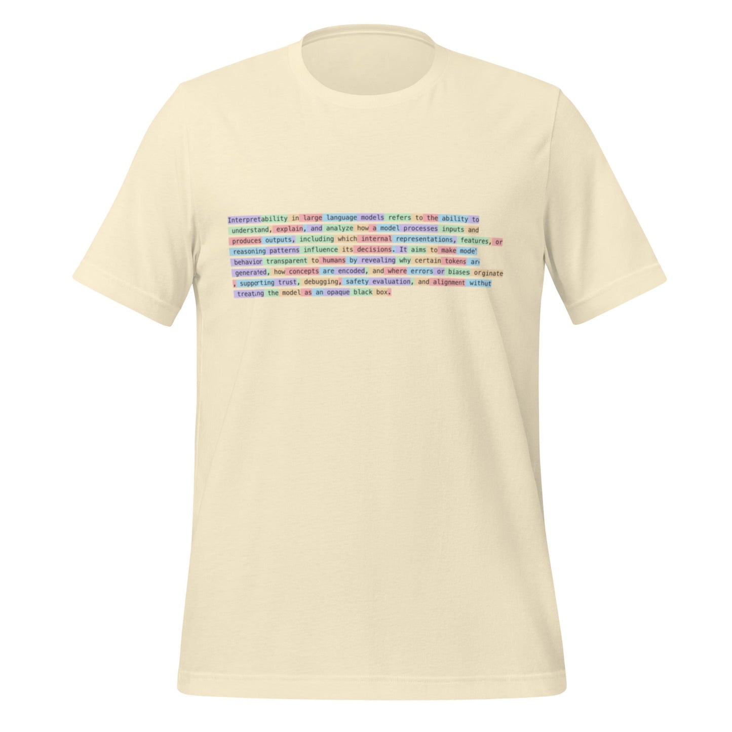 Image of the Tokenized Definition of Interpretability T-Shirt (unisex) Natural / M.