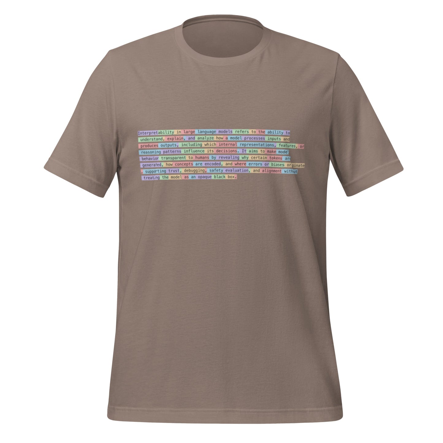Image of the Tokenized Definition of Interpretability T-Shirt (unisex) Pebble / M.