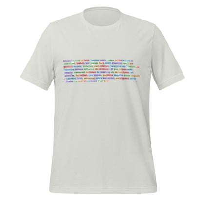 Image of the Tokenized Definition of Interpretability T-Shirt (unisex) Silver / M.