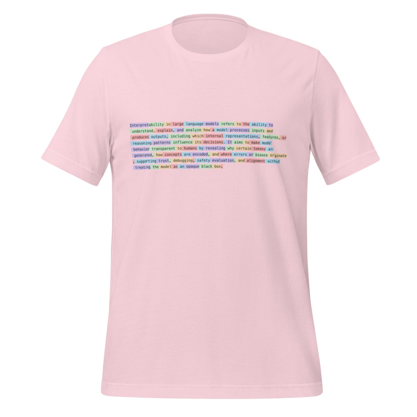 Image of the Tokenized Definition of Interpretability T-Shirt (unisex) Soft Pink / M.