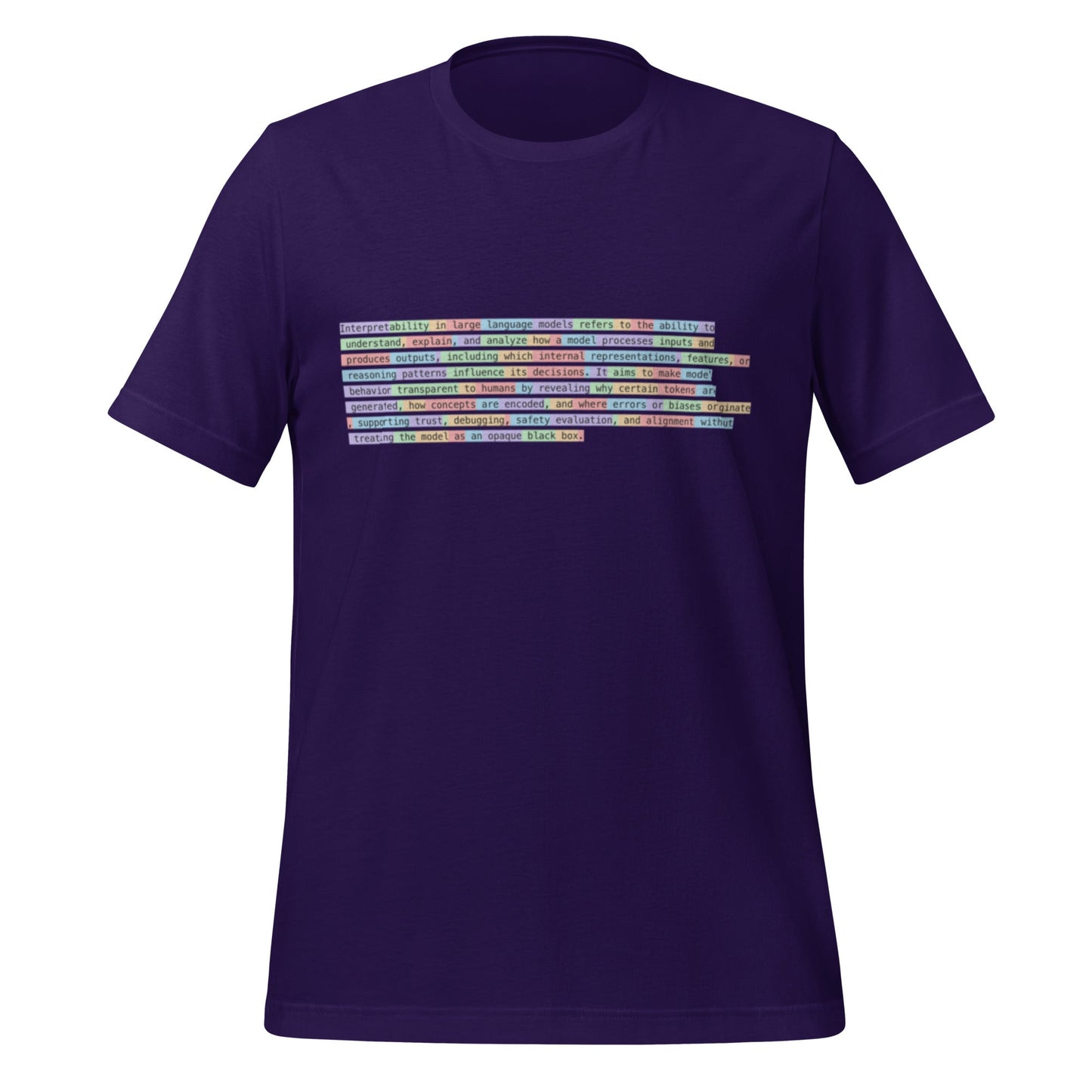 Image of the Tokenized Definition of Interpretability T-Shirt (unisex) Team Purple / M.