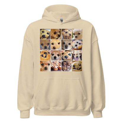 Image of the Is it a Blueberry Muffin or is it a Chihuahua? Hoodie (unisex) Sand / M.