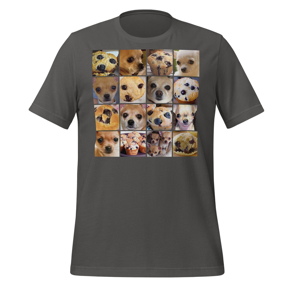 Image of the Is it a Blueberry Muffin or is it a Chihuahua? T-Shirt (unisex) Asphalt / M.