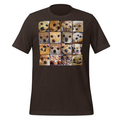 Image of the Is it a Blueberry Muffin or is it a Chihuahua? T-Shirt (unisex) Brown / M.