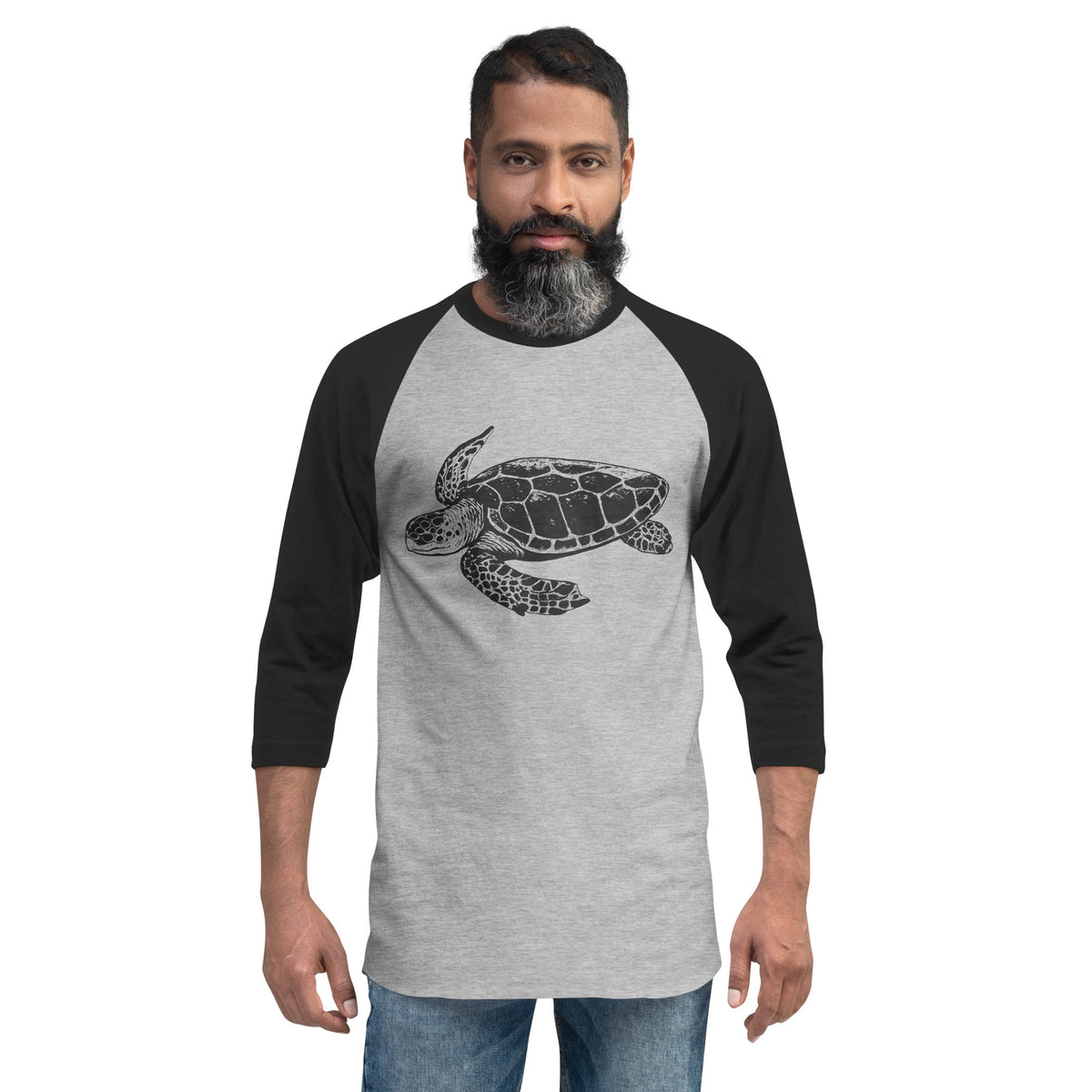 Image of the Jakub’s GPT-5 Launch Turtle 3/4 Sleeve T-Shirt.