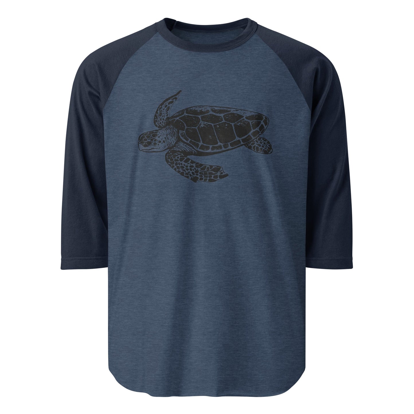 Image of the Jakub’s GPT-5 Launch Turtle 3/4 Sleeve T-Shirt Heather Denim/Navy / M.