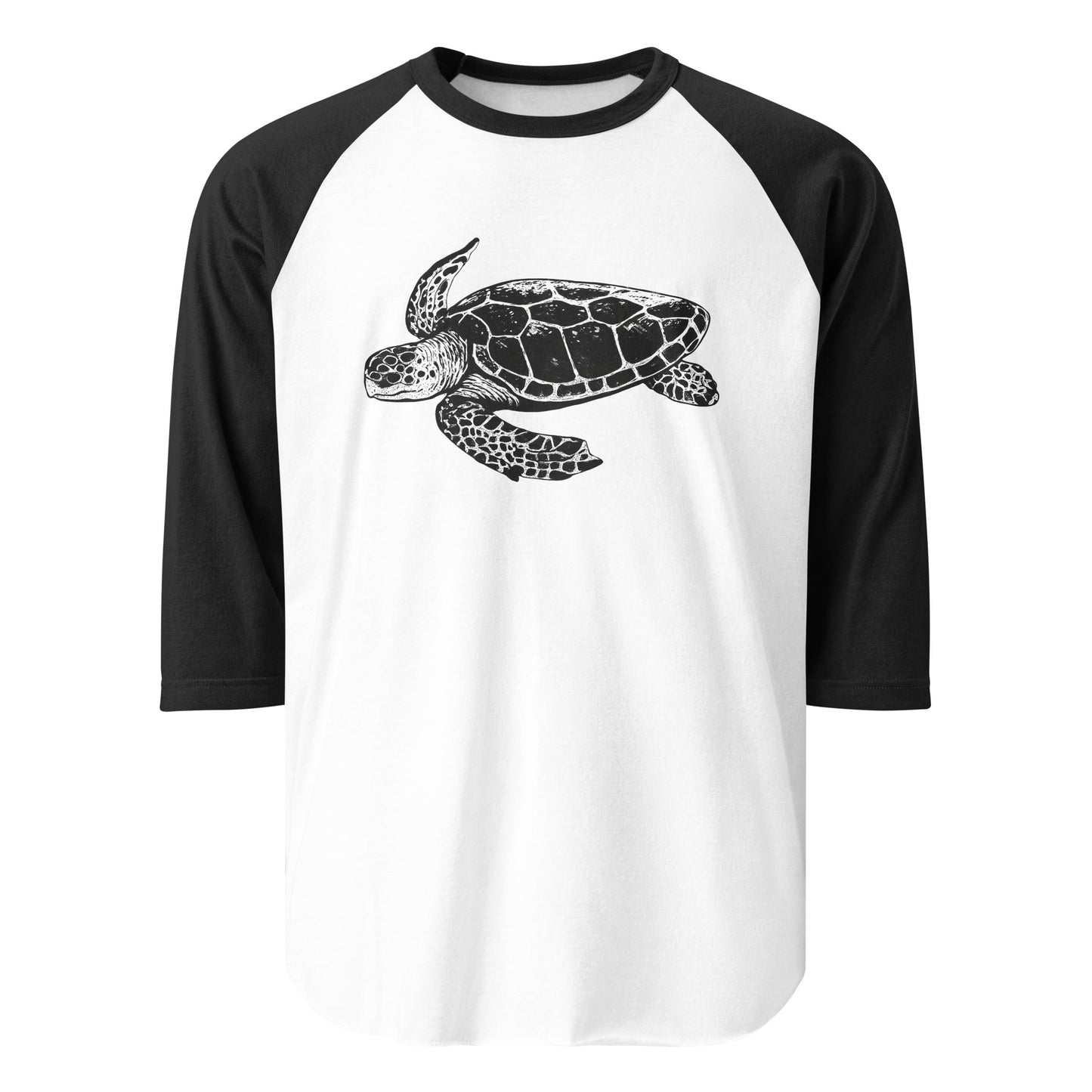 Image of the Jakub’s GPT-5 Launch Turtle 3/4 Sleeve T-Shirt White/Black / M.