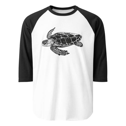 Image of the Jakub’s GPT-5 Launch Turtle 3/4 Sleeve T-Shirt White/Black / M.