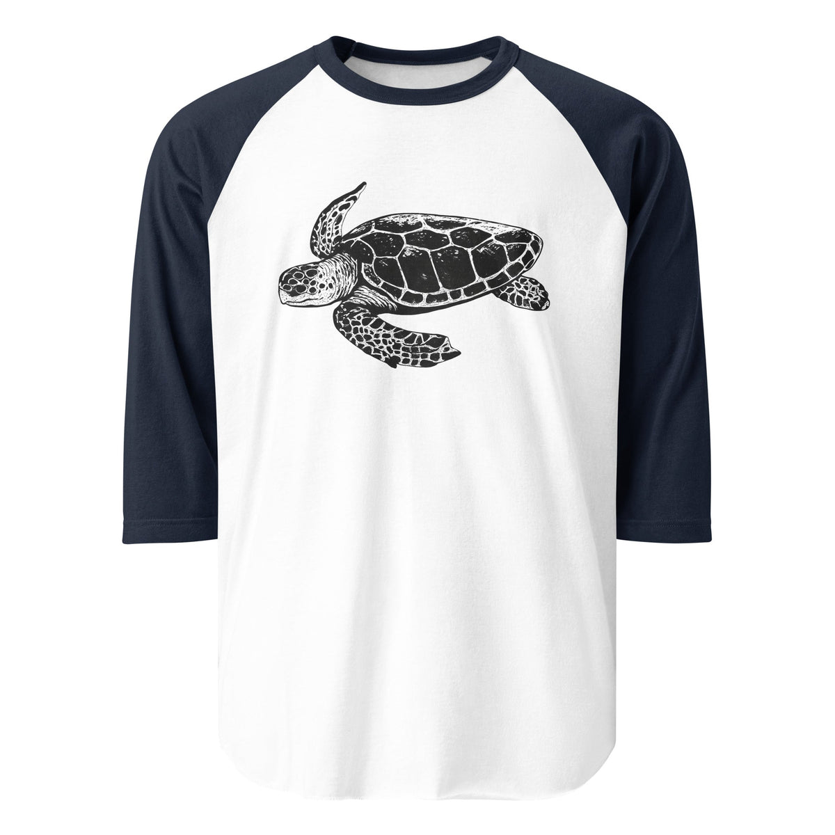 Image of the Jakub’s GPT-5 Launch Turtle 3/4 Sleeve T-Shirt White/Navy / M.