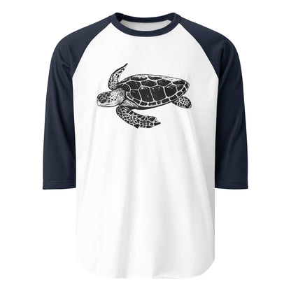 Image of the Jakub’s GPT-5 Launch Turtle 3/4 Sleeve T-Shirt White/Navy / M.