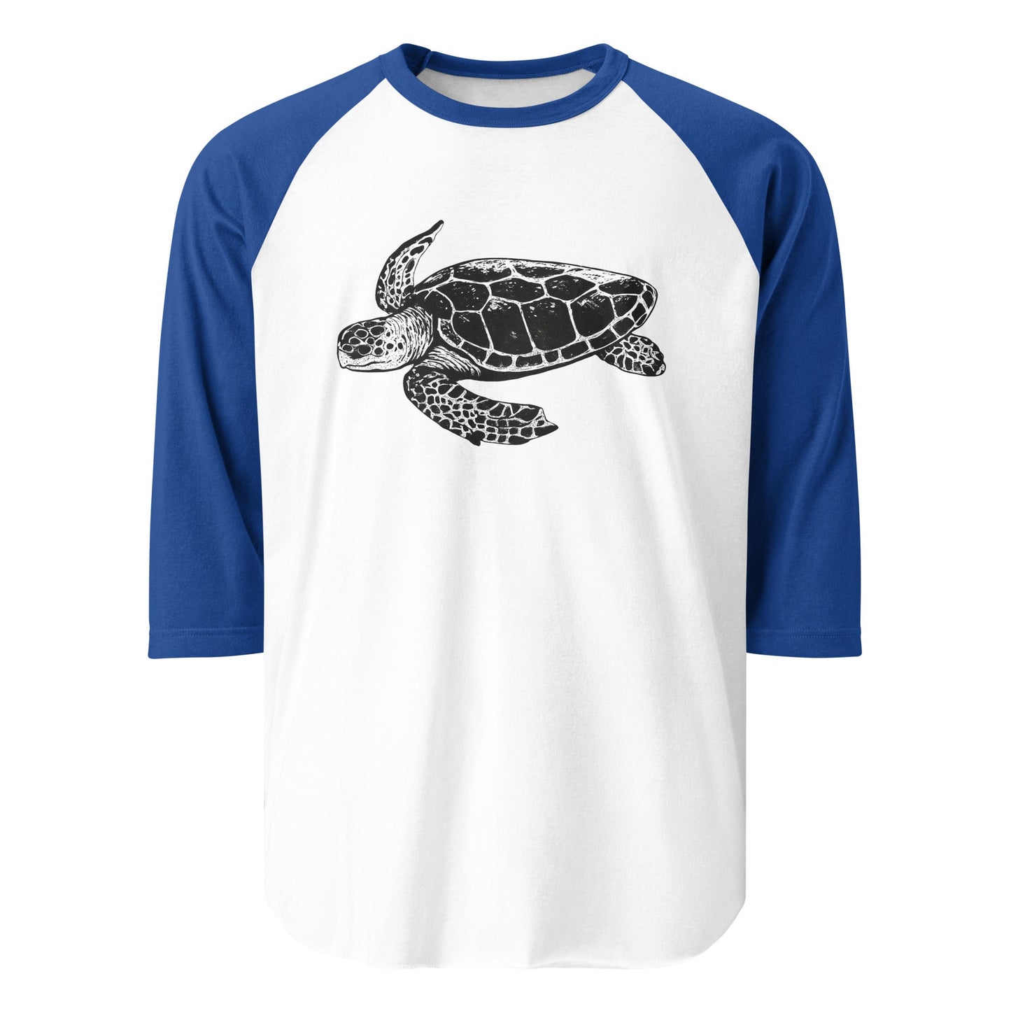 Image of the Jakub’s GPT-5 Launch Turtle 3/4 Sleeve T-Shirt White/Royal / M.