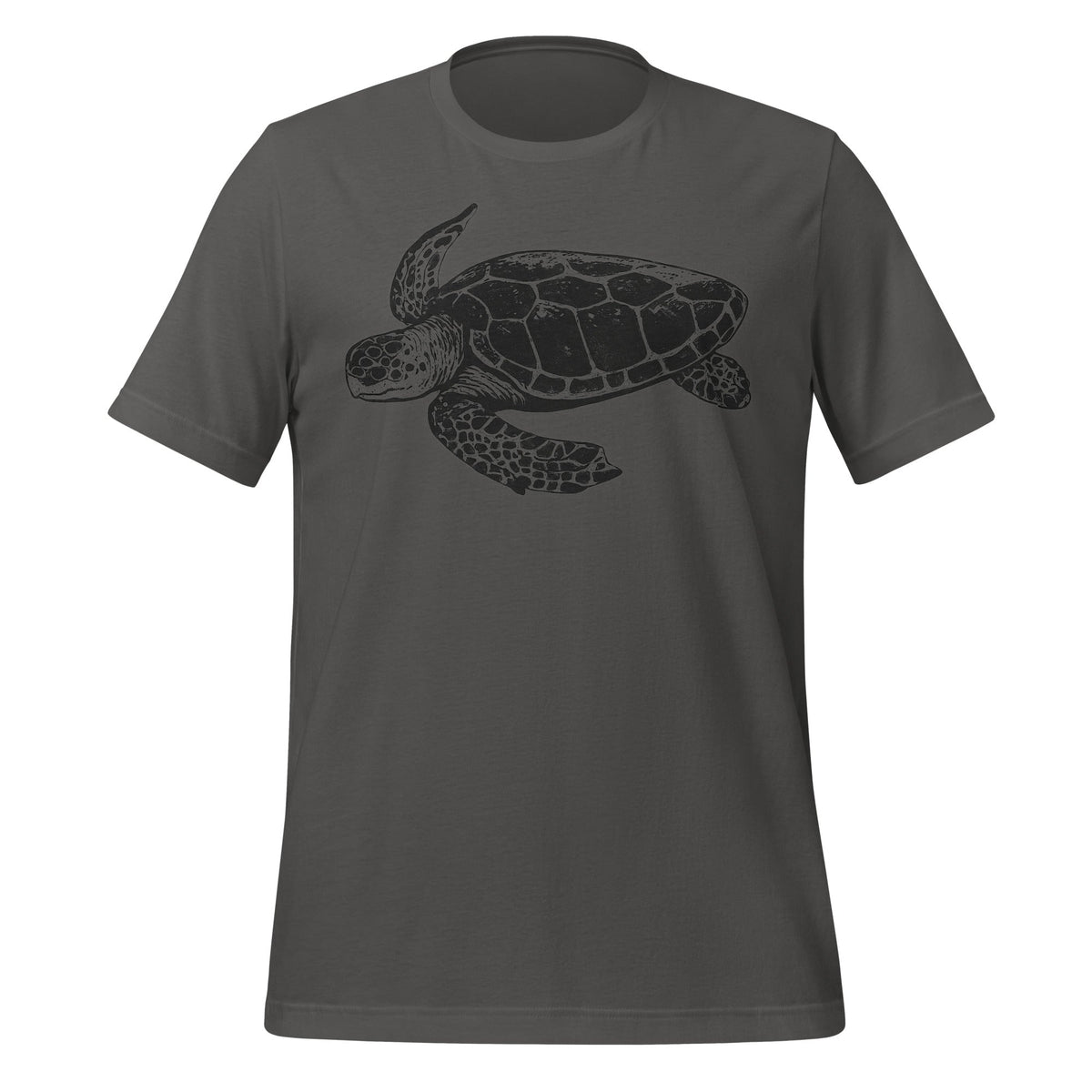Product mockup photo of the Jakub’s GPT 5 Launch Turtle T Shirt (unisex) Asphalt / M.