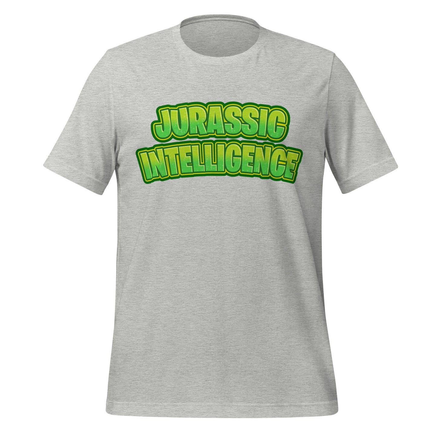Image of the JURASSIC INTELLIGENCE T-Shirt (unisex) Athletic Heather / XS.