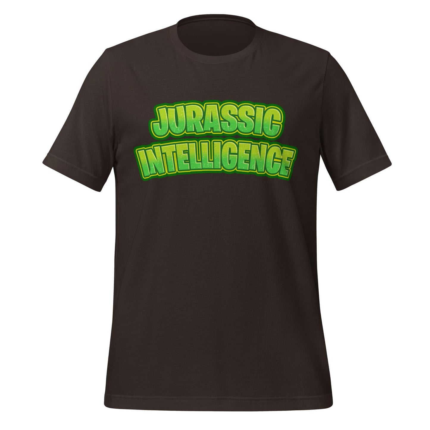 Image of the JURASSIC INTELLIGENCE T-Shirt (unisex) Brown / S.