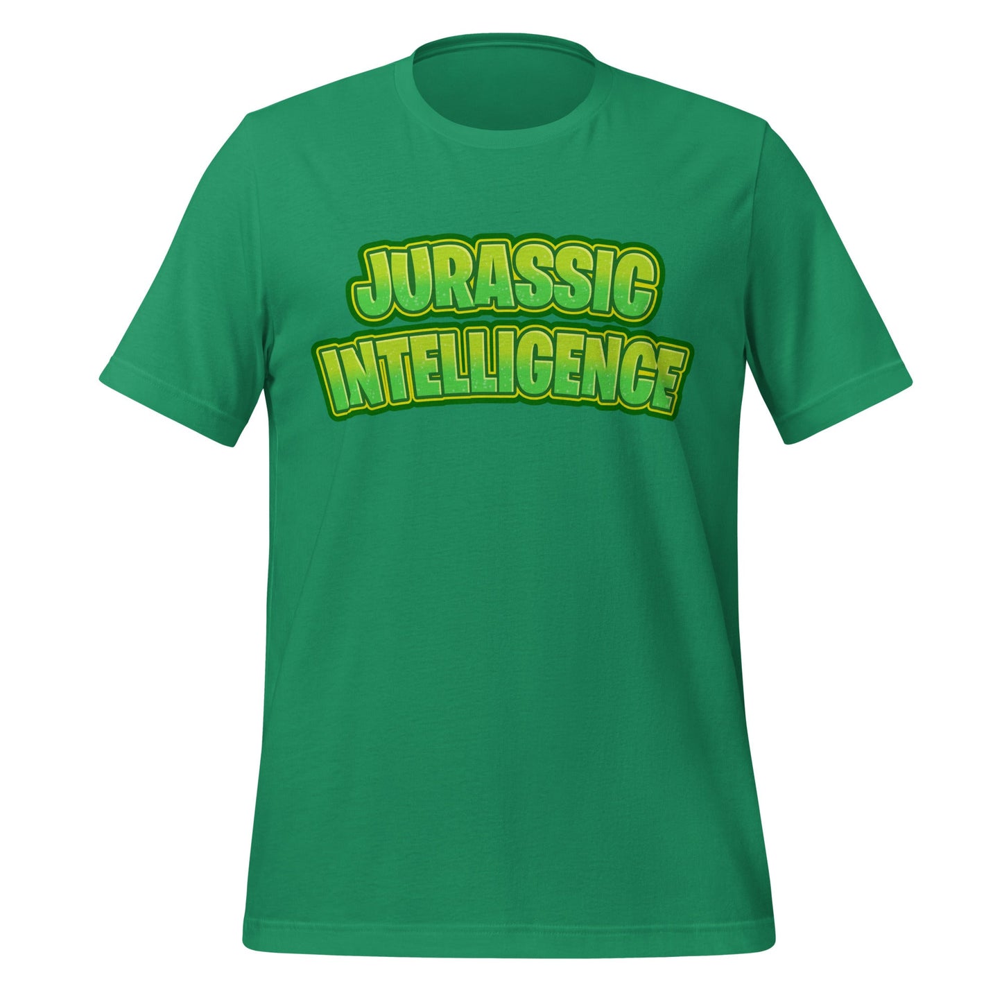 Image of the JURASSIC INTELLIGENCE T-Shirt (unisex) Kelly / XS.