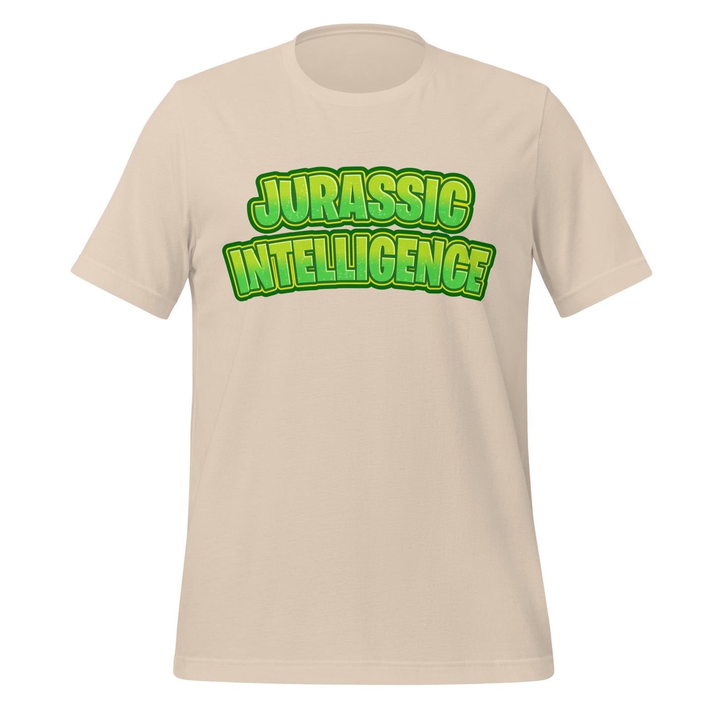 Image of the JURASSIC INTELLIGENCE T-Shirt (unisex) Soft Cream / XS.