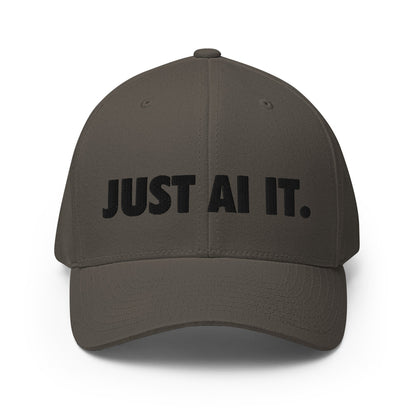 Image of the JUST AI IT. Closed-Back Baseball Cap Dark Grey / S/M.