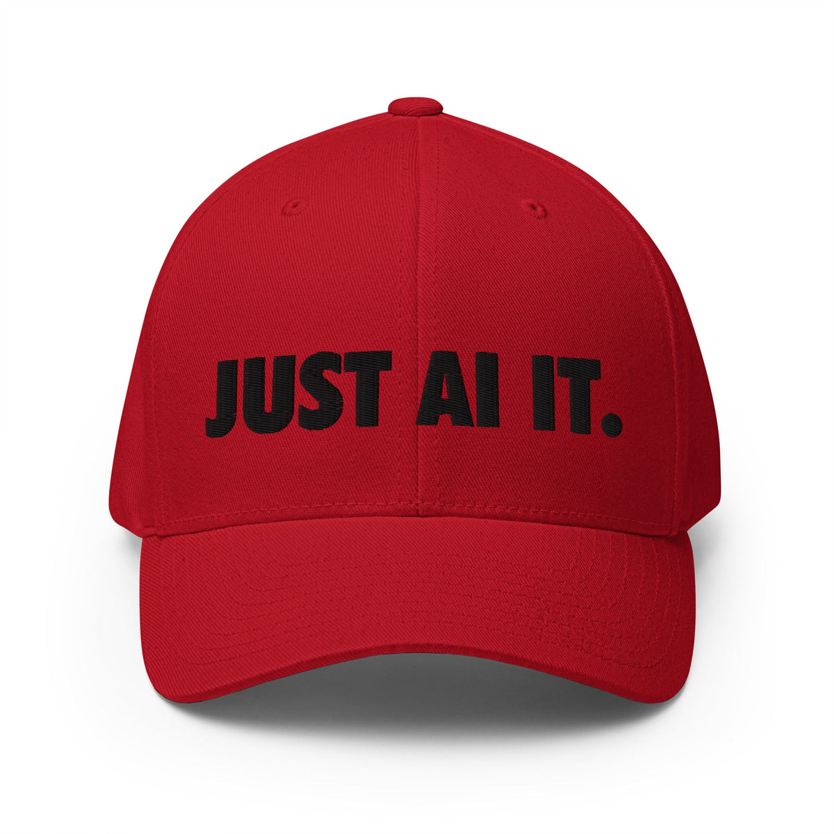 Image of the JUST AI IT. Closed-Back Baseball Cap Red / S/M.