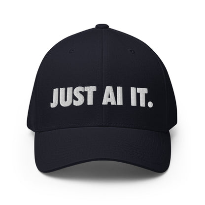Image of the JUST AI IT. Closed-Back Baseball Cap Dark Navy / S/M.