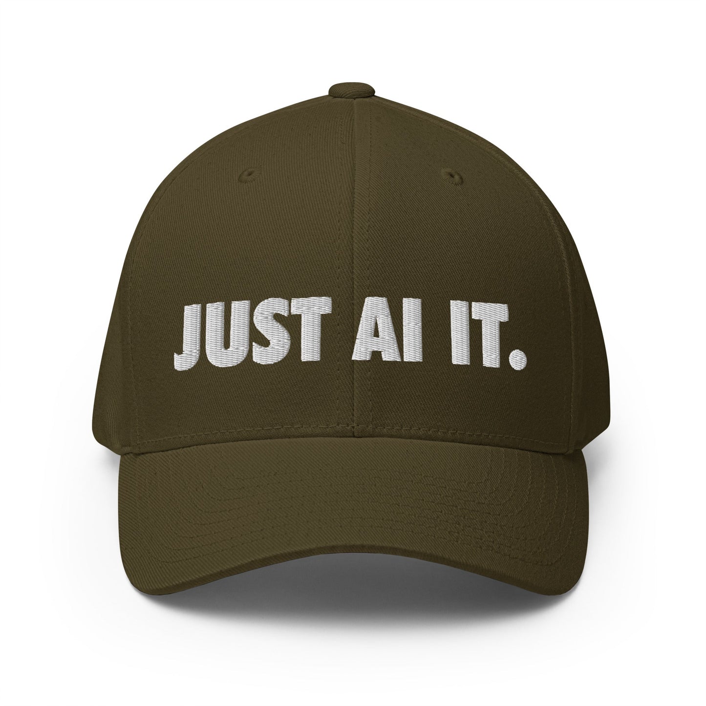 Image of the JUST AI IT. Closed-Back Baseball Cap Olive / S/M.