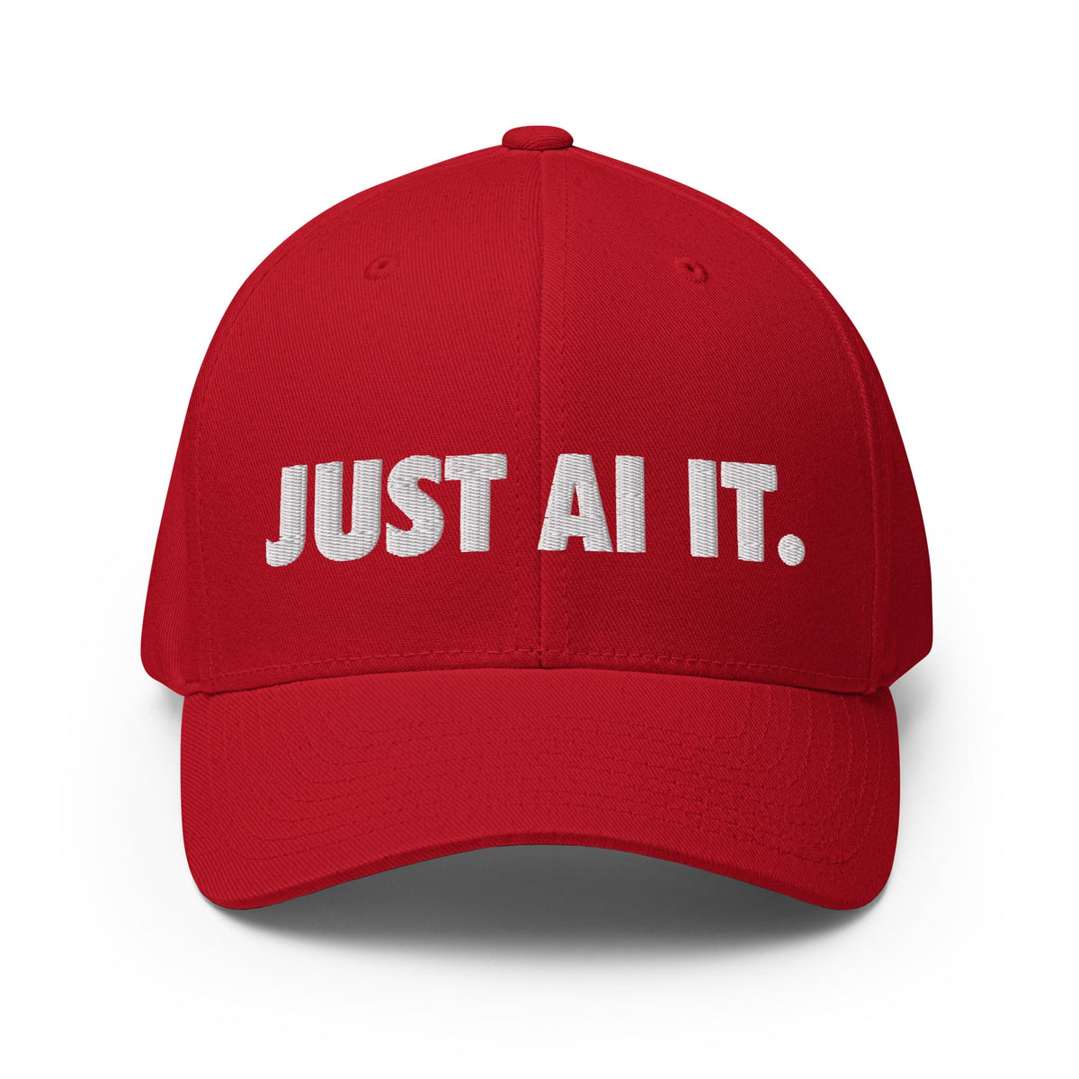 Image of the JUST AI IT. Closed-Back Baseball Cap Red / S/M.
