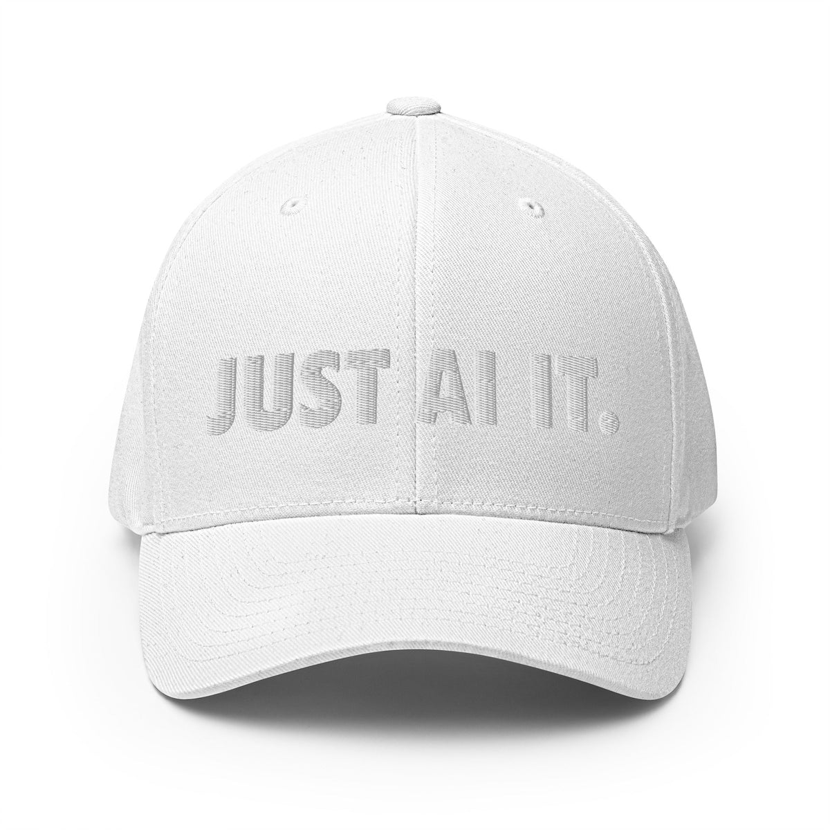 Image of the JUST AI IT. Closed-Back Baseball Cap White / S/M.