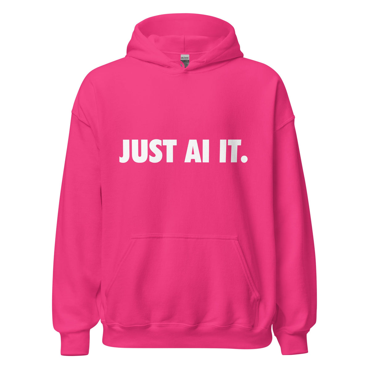 Image of the JUST AI IT. Hoodie (unisex) Heliconia / M.