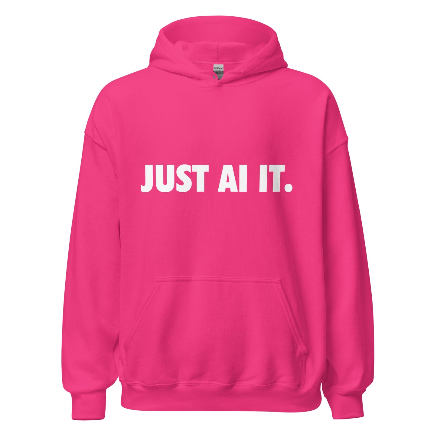 Image of the JUST AI IT. Hoodie (unisex) Heliconia / M.
