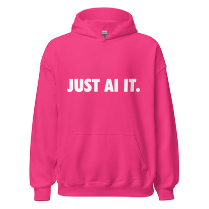 Image of the JUST AI IT. Hoodie (unisex) Heliconia / M.
