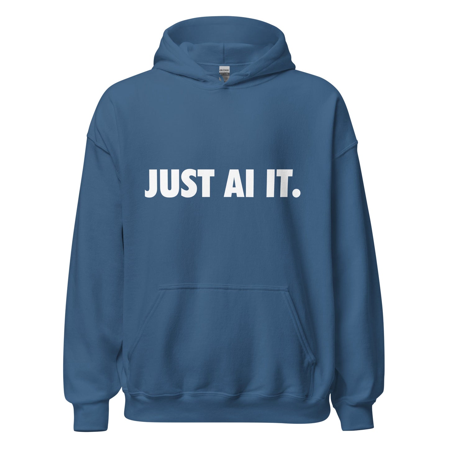 Image of the JUST AI IT. Hoodie (unisex) Indigo Blue / M.