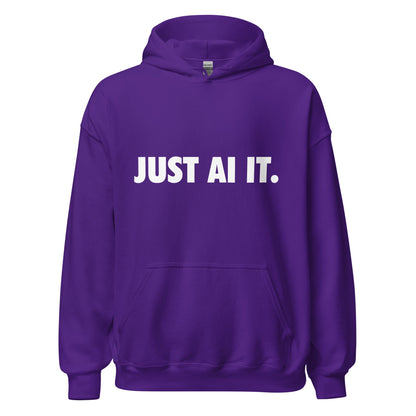 Image of the JUST AI IT. Hoodie (unisex) Purple / M.