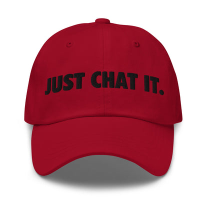 Image of the JUST CHAT IT. Cap 2 Cranberry.