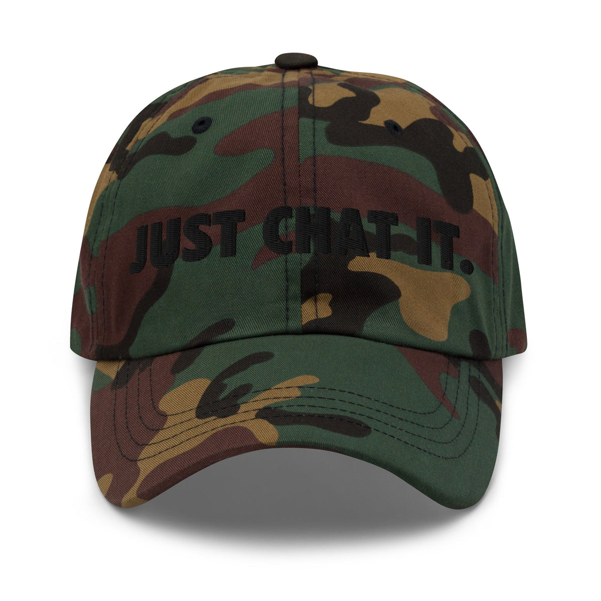 Image of the JUST CHAT IT. Cap 2 Green Camo.