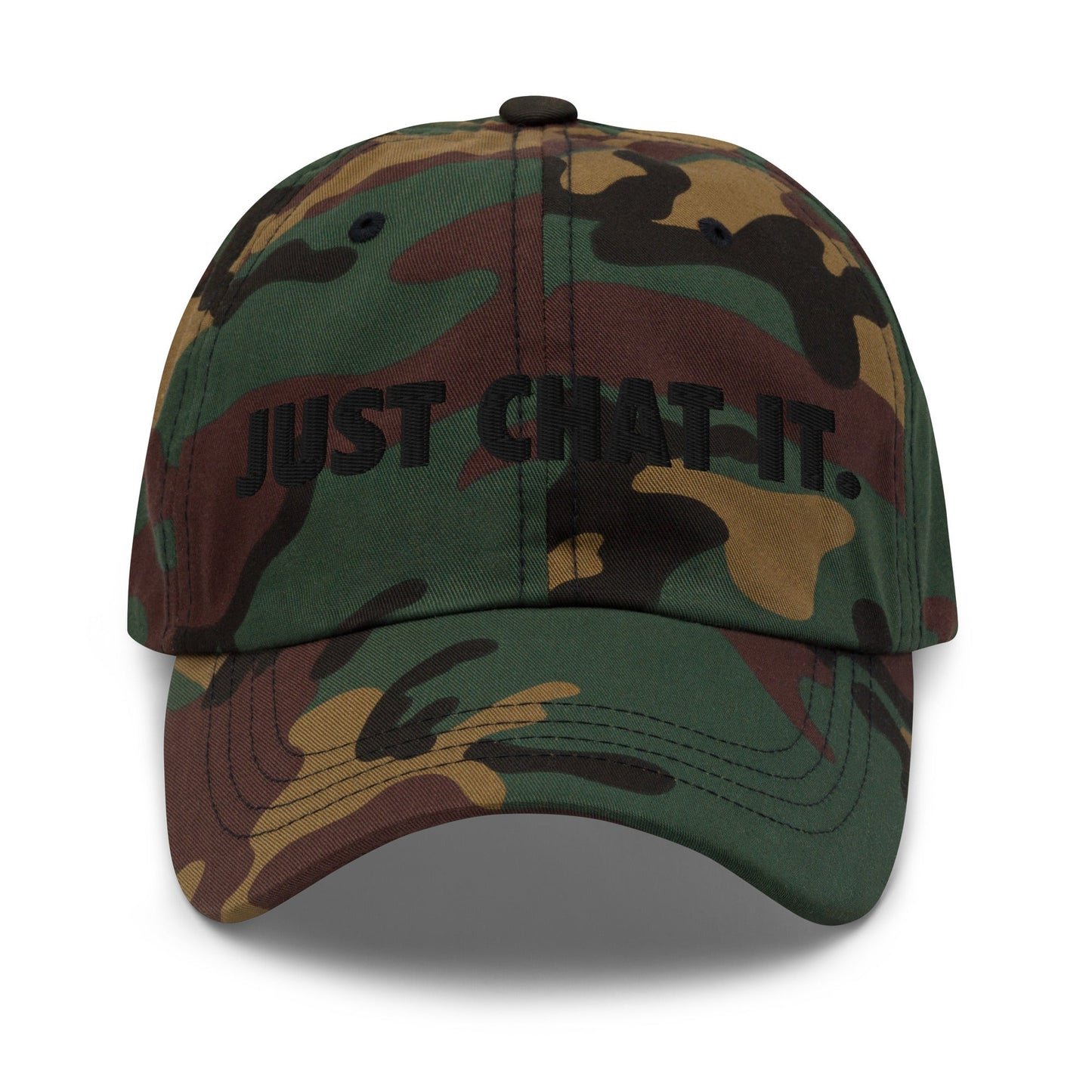 Image of the JUST CHAT IT. Cap 2 Green Camo.