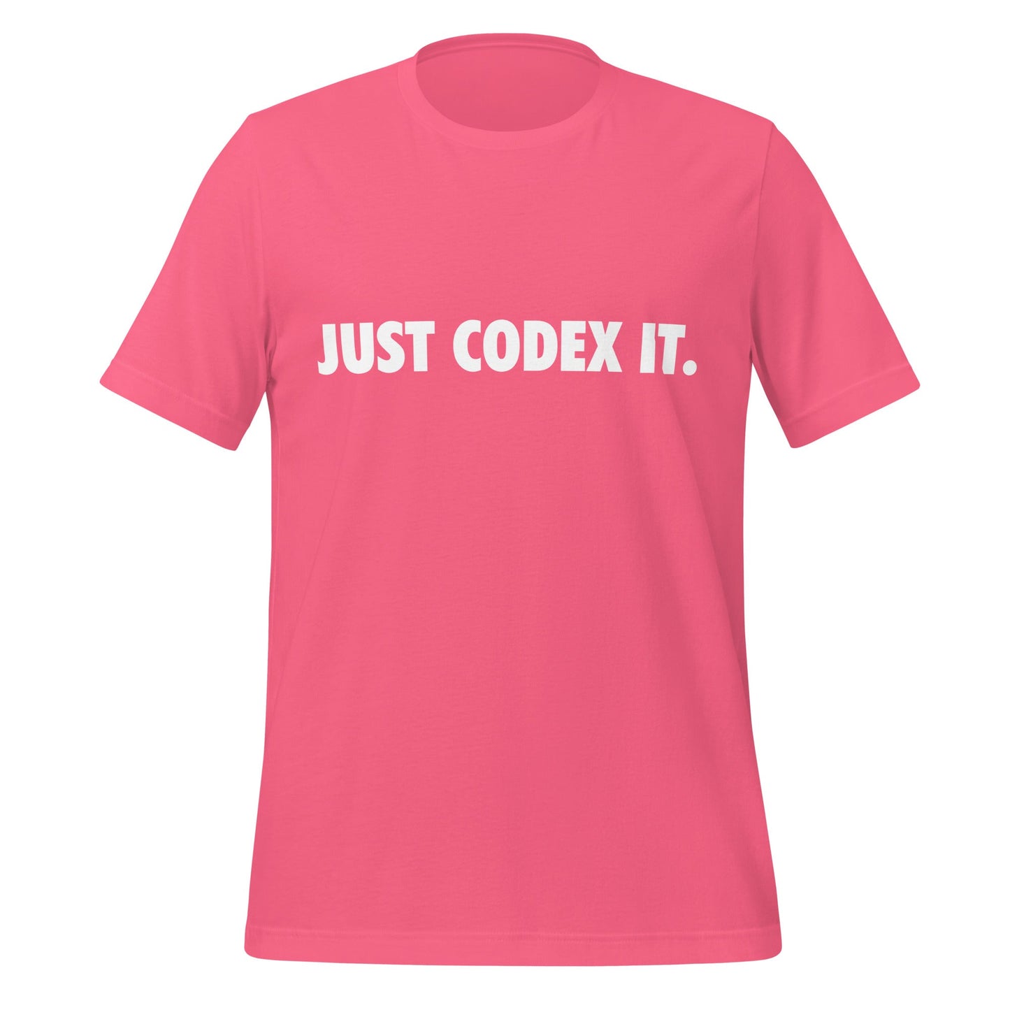 Image of the JUST CODEX IT. T-Shirt (unisex) Charity Pink / M.