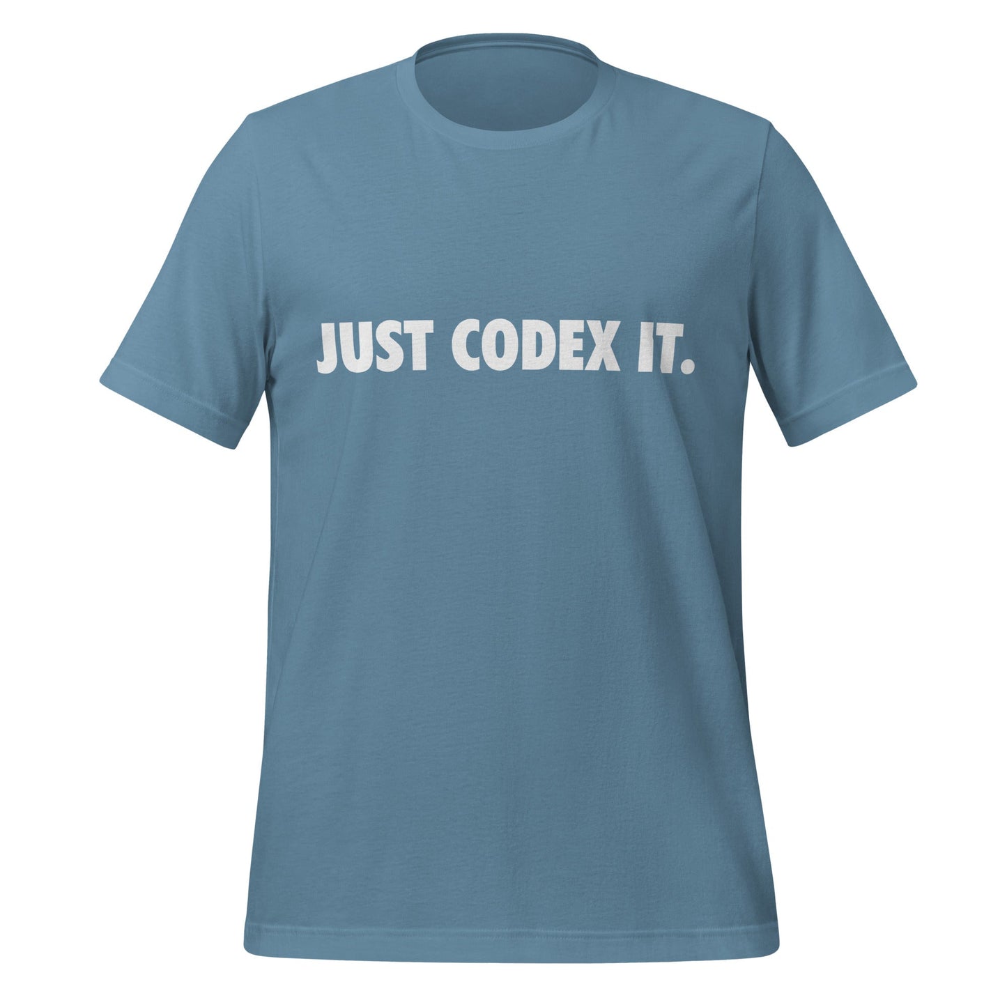 Image of the JUST CODEX IT. T-Shirt (unisex) Steel Blue / M.