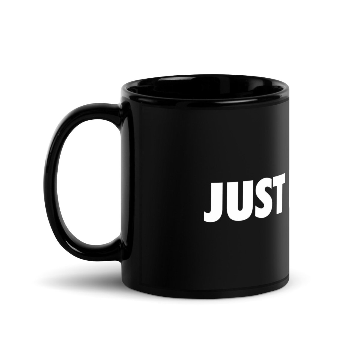 Image of the JUST PLEX IT. Black Glossy Mug.