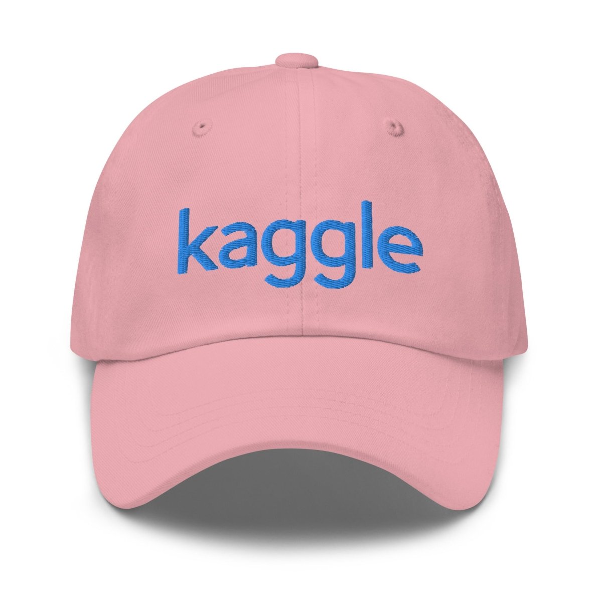 Product mockup photo of the Kaggle Logo Cap Pink.
