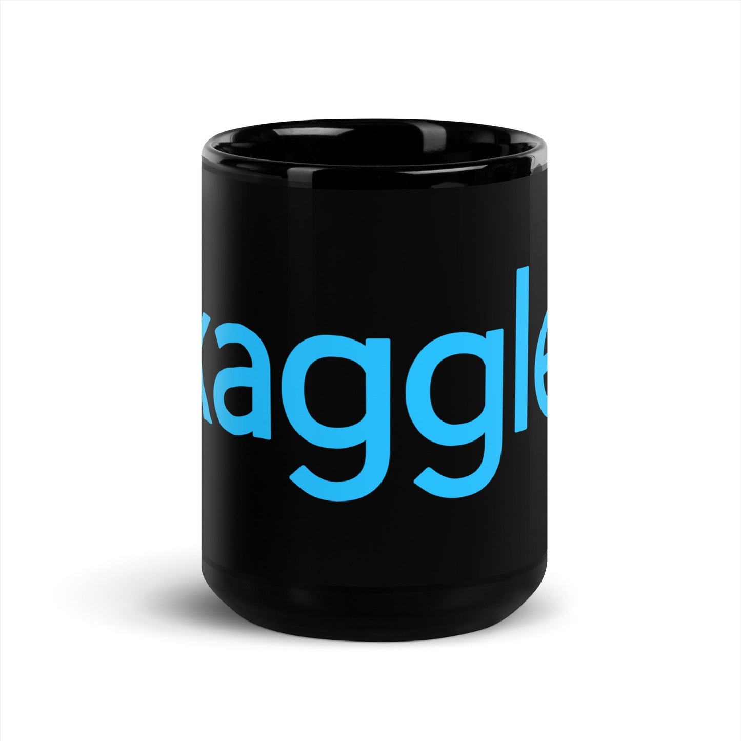 Image of the Kaggle Logo on Black Glossy Mug 15 oz.