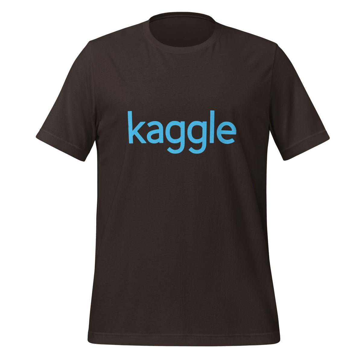 Product mockup photo of the Kaggle Logo T Shirt (unisex) Brown / M.