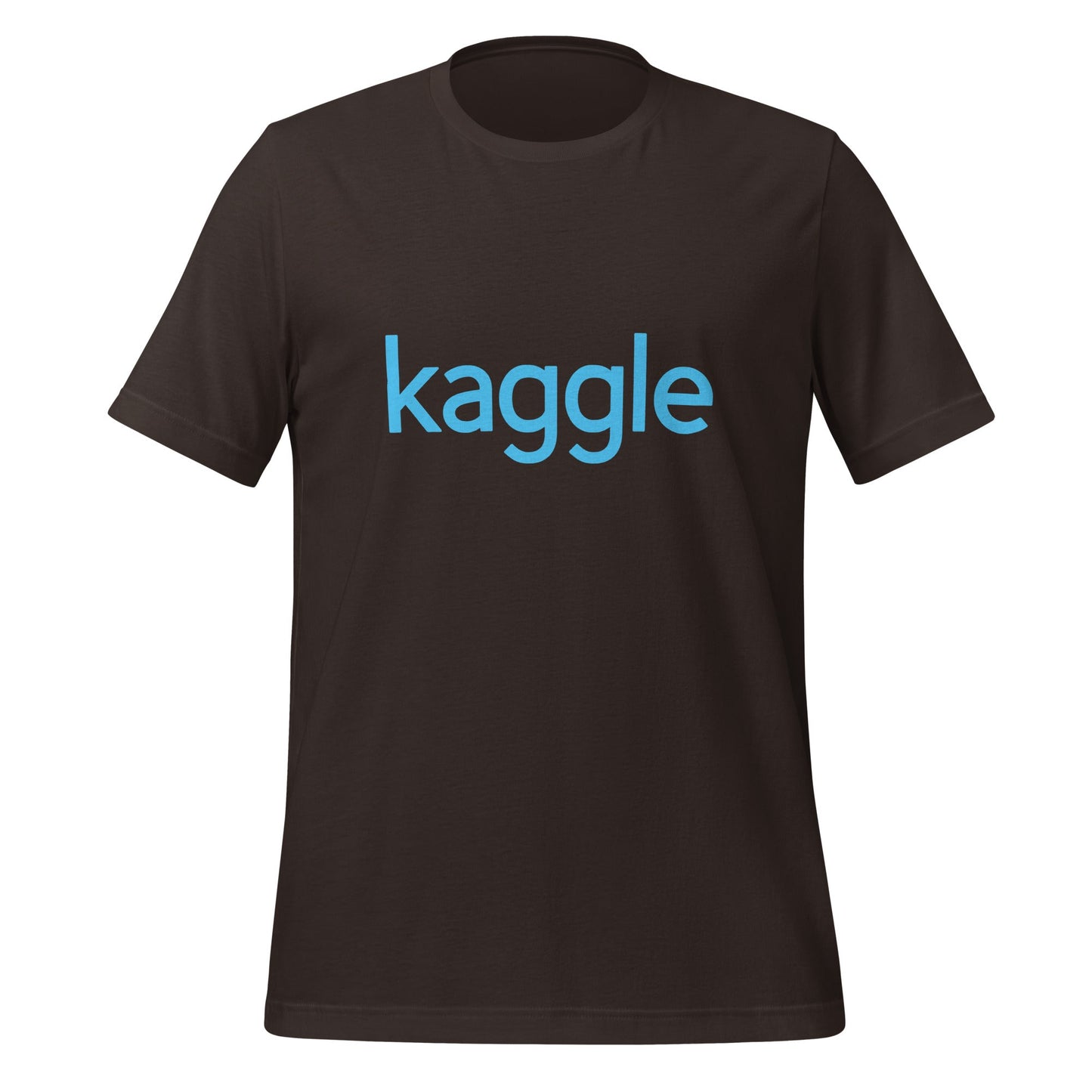Product mockup photo of the Kaggle Logo T Shirt (unisex) Brown / M.