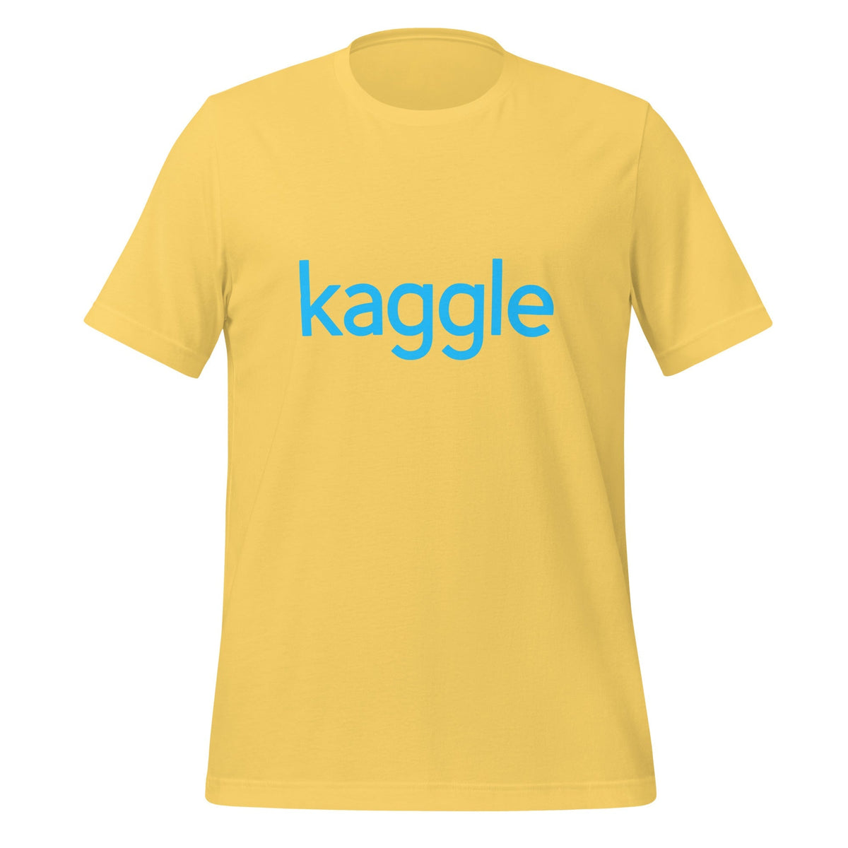 Product mockup photo of the Kaggle Logo T Shirt (unisex) Yellow / M.