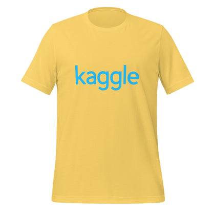 Product mockup photo of the Kaggle Logo T Shirt (unisex) Yellow / M.