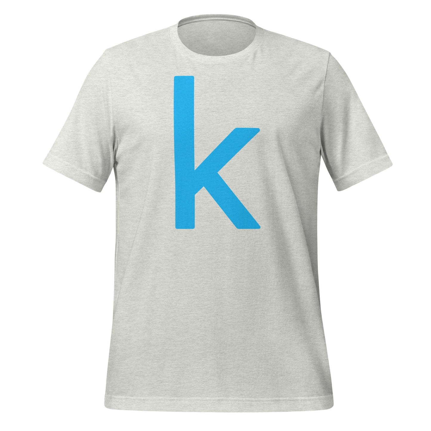 Product mockup photo of the Kaggle T Shirt (unisex) Ash / M.