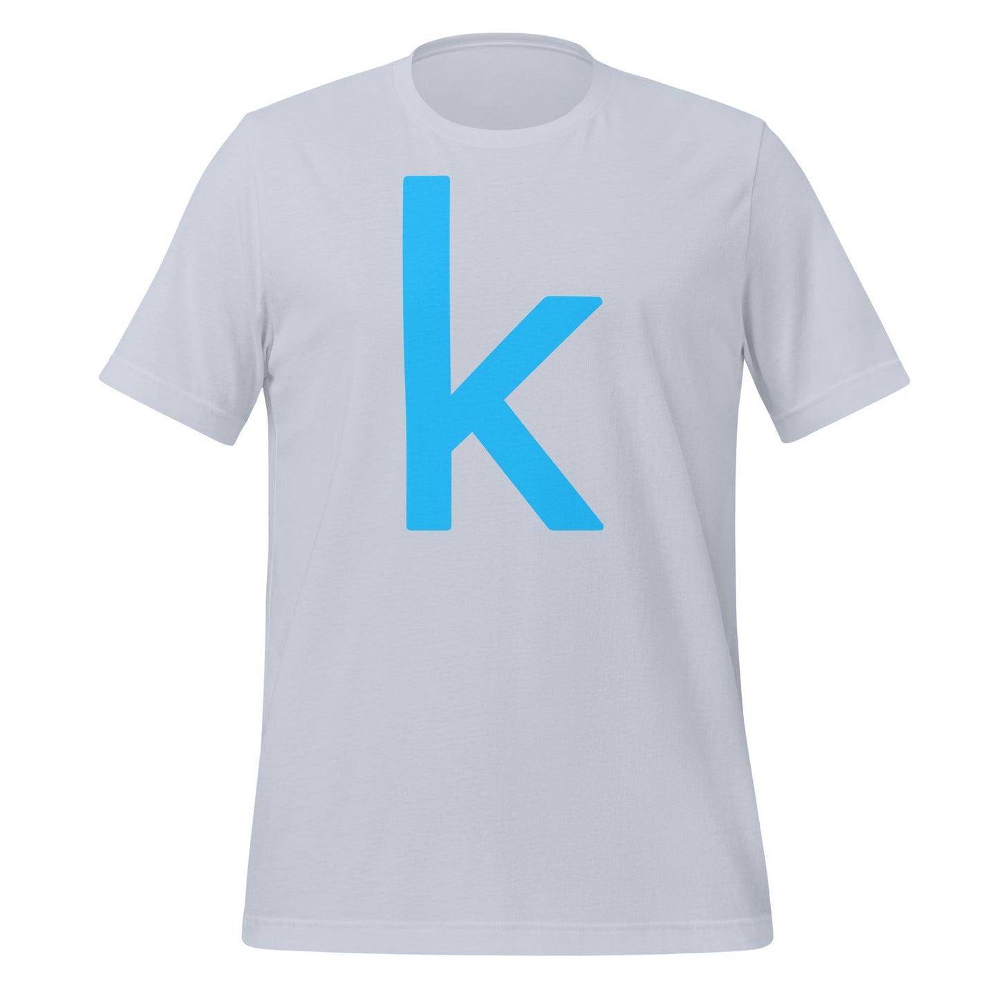 Product mockup photo of the Kaggle T Shirt (unisex) Light Blue / M.