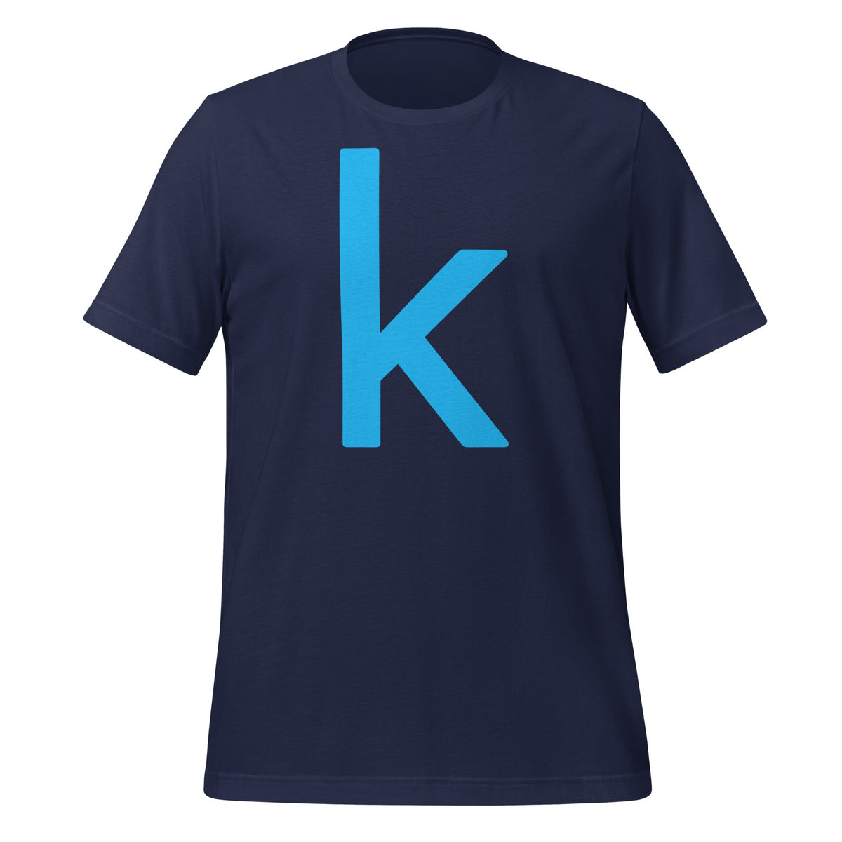 Product mockup photo of the Kaggle T Shirt (unisex) Navy / M.