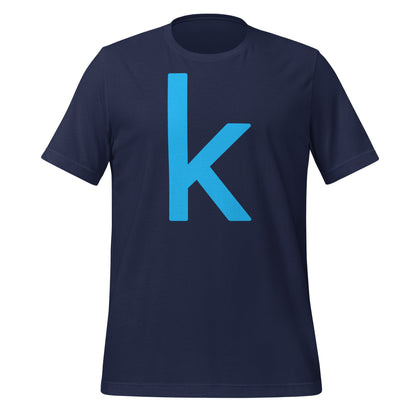 Product mockup photo of the Kaggle T Shirt (unisex) Navy / M.