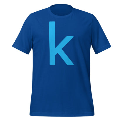 Product mockup photo of the Kaggle T Shirt (unisex) True Royal / M.