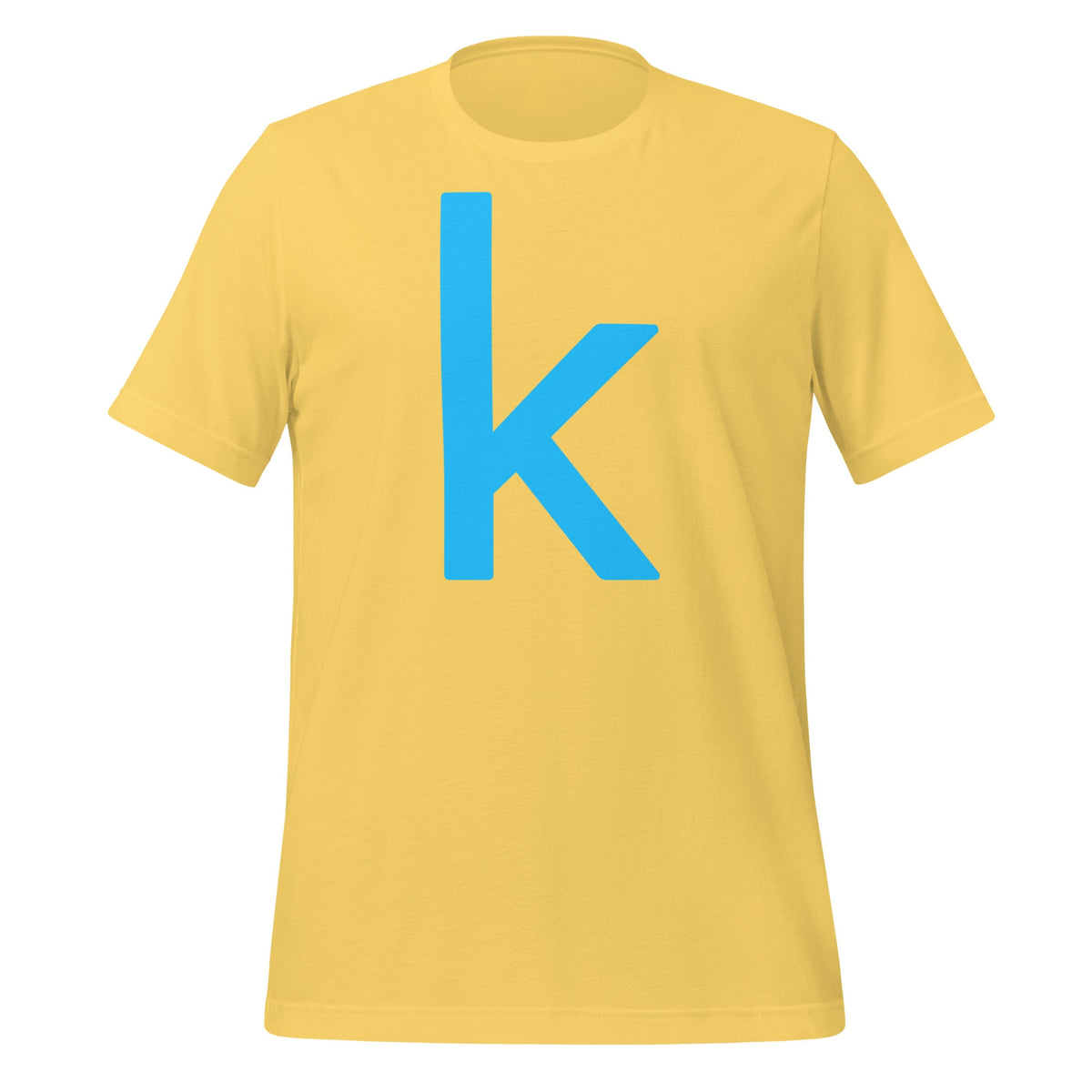 Product mockup photo of the Kaggle T Shirt (unisex) Yellow / M.